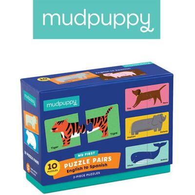Mudpuppy, dwujęzyczne puzzle ze zwierzątkami do nauki pierwszych słów Angielski/Hiszpański Mudpuppy, dwujęzyczne puzzle ze zwierzątkami do nauki pierwszych słów Angielski/Hiszpański