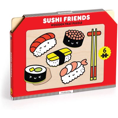 Mudpuppy Pierwsze puzzle drewniane 3D Sushi 6 elementów 1+ Mudpuppy Pierwsze puzzle drewniane 3D Sushi 6 elementów 1+