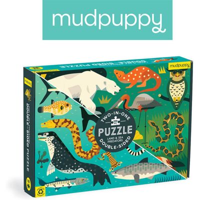 Mudpuppy, puzzle, dwustronne, Drapieżniki lądowe i wodne, 100 el. Mudpuppy, puzzle, dwustronne, Drapieżniki lądowe i wodne, 100 el.