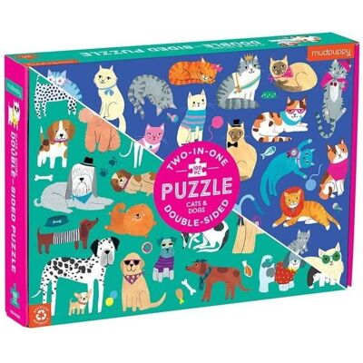 Mudpuppy, puzzle, Dwustronne Koty i Psy, 100 el. Mudpuppy, puzzle, Dwustronne Koty i Psy, 100 el.