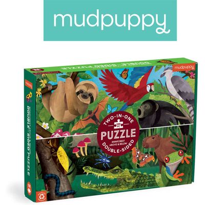 Mudpuppy, puzzle, dwustronne, Las deszczowy, 100 el. Mudpuppy, puzzle, dwustronne, Las deszczowy, 100 el.