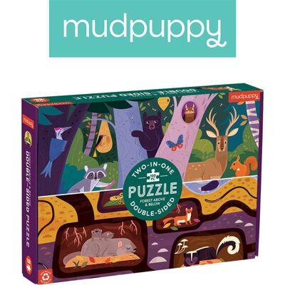 Mudpuppy, puzzle, dwustronne Las nad i pod ziemią, 100 el. Mudpuppy, puzzle, dwustronne Las nad i pod ziemią, 100 el.