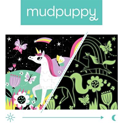 Mudpuppy, puzzle, Jednorożce, świecące w ciemności, 100 el. Mudpuppy, puzzle, Jednorożce, świecące w ciemności, 100 el.