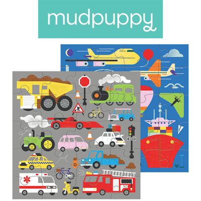 Mudpuppy, puzzle, magnetyczne 2w1 Środki transportu, 2x20 el. Mudpuppy, puzzle, magnetyczne 2w1 Środki transportu, 2x20 el.