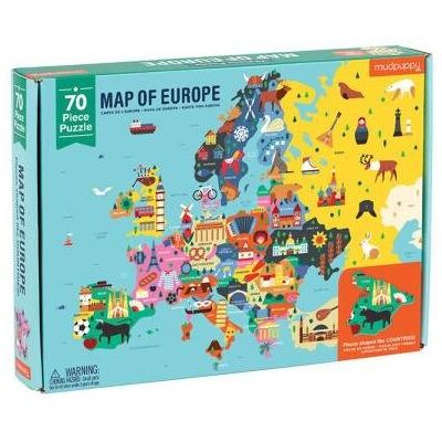 Mudpuppy, Puzzle, Mapa Europy, 70 El. Mudpuppy, Puzzle, Mapa Europy, 70 El.