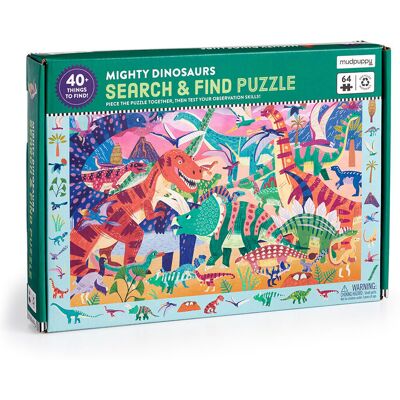 Mudpuppy Puzzle obserwacyjne Potężne dinozaury 64 elementy 4+ Mudpuppy Puzzle obserwacyjne Potężne dinozaury 64 elementy 4+