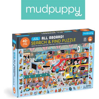 Mudpuppy, puzzle, obserwacyjne, Stacja kolejowa, 64 el. Mudpuppy, puzzle, obserwacyjne, Stacja kolejowa, 64 el.