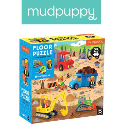 Mudpuppy Puzzle Podłogowe Plac Budowy Z Unikalnymi Kształtami 25 Elementów 2+ Mudpuppy Puzzle Podłogowe Plac Budowy Z Unikalnymi Kształtami 25 Elementów 2+