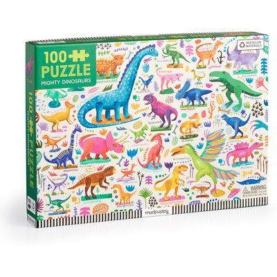Mudpuppy Puzzle Potężne dinozaury 100 elementów 5+ Mudpuppy Puzzle Potężne dinozaury 100 elementów 5+