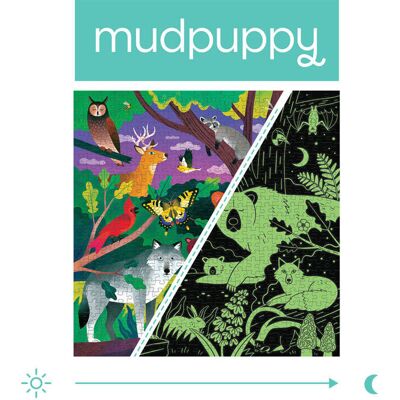 Mudpuppy, Puzzle rodzinne świecące w ciemności Las, 500 el. Mudpuppy, Puzzle rodzinne świecące w ciemności Las, 500 el.