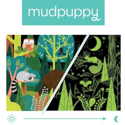 Mudpuppy, puzzle, świecące w ciemności w lesie, 100 el. Mudpuppy, puzzle, świecące w ciemności w lesie, 100 el.