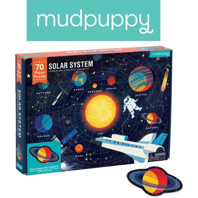 Mudpuppy, Puzzle, Układ Słoneczny Z Elementami W Kształcie Planet, 70 El. Mudpuppy, Puzzle, Układ Słoneczny Z Elementami W Kształcie Planet, 70 El.