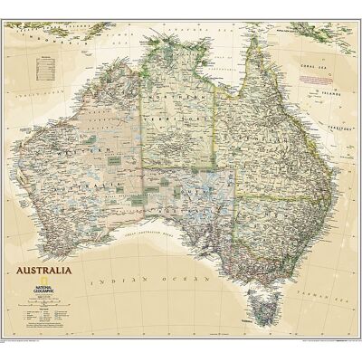 National Geographic, Australia Executive mapa ścienna polityczna, 1:6 413 001 National Geographic, Australia Executive mapa ścienna polityczna, 1:6 413 001