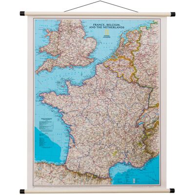 National Geographic, mapa ścienna polityczna Francja, Belgia, Holandia Classic, 1:1 955 000 National Geographic, mapa ścienna polityczna Francja, Belgia, Holandia Classic, 1:1 955 000