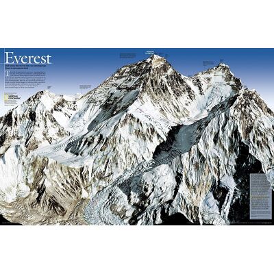 National Geographic, Mount Everest dwustronna mapa ścienna dwustronna Mount Everest, 1:90 000 National Geographic, Mount Everest dwustronna mapa ścienna dwustronna Mount Everest, 1:90 000