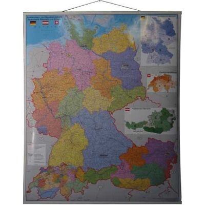 Niemcy Austria Szwajcaria. Mapa ścienna kody pocztowe 1:900 000, Stiefel Niemcy Austria Szwajcaria. Mapa ścienna kody pocztowe 1:900 000, Stiefel