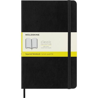 Notes Moleskine Classic L (13x21cm) W Kratkę, Miękka Oprawa, Czarny Notes Moleskine Classic L (13x21cm) W Kratkę, Miękka Oprawa, Czarny