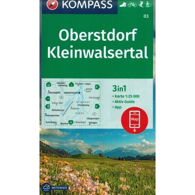 Oberstdorf, Kleinwalsertal. Wodoodporna mapa turystyczna Oberstdorf, Kleinwalsertal. Wodoodporna mapa turystyczna