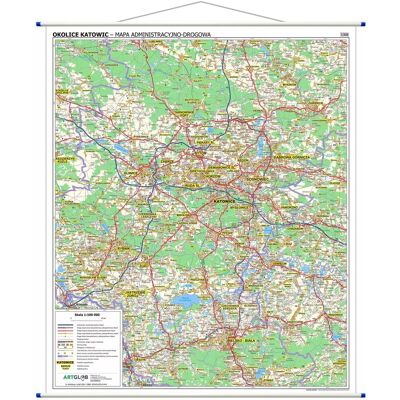 Okolice Katowic. Mapa ścienna 1:100 000 Okolice Katowic. Mapa ścienna 1:100 000