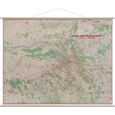 Okolice Warszawy mapa ścienna drogowa 1:100 000, Jokart Okolice Warszawy mapa ścienna drogowa 1:100 000, Jokart