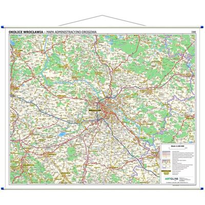 Okolice Wrocławia. Mapa ścienna 1:100 000 Okolice Wrocławia. Mapa ścienna 1:100 000