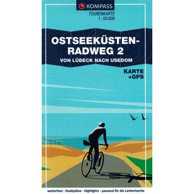 Ostseeküstenradweg 2. Od Lubeki do Uznam. Laminowana mapa turystyczna, rowerowa Ostseeküstenradweg 2. Od Lubeki do Uznam. Laminowana mapa turystyczna, rowerowa
