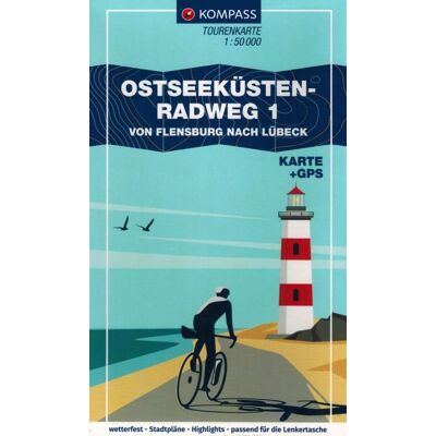 Ostseekustenradweg 1. Od Flensburga do Lubeki. Laminowana mapa turystyczna, rowerowa Ostseekustenradweg 1. Od Flensburga do Lubeki. Laminowana mapa turystyczna, rowerowa