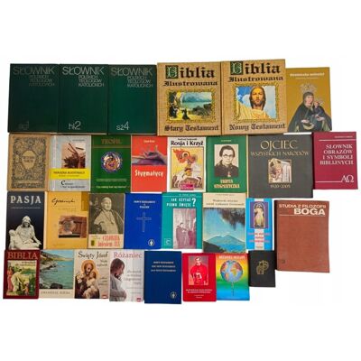 Pakiet 29x książki religijne Biblia Stygmatycy Różaniec Święty Józef Ewangelia Pakiet 29x książki religijne Biblia Stygmatycy Różaniec Święty Józef Ewangelia