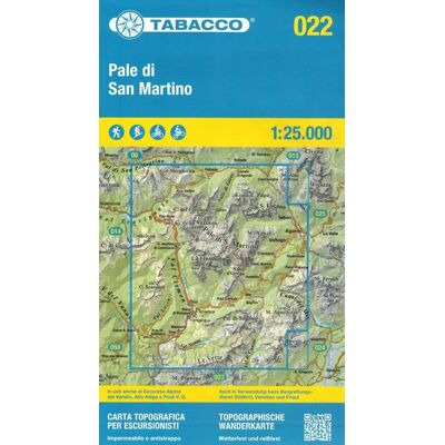 Pale di San Martino. Wodoodporna mapa turystyczna 022 Pale di San Martino. Wodoodporna mapa turystyczna 022