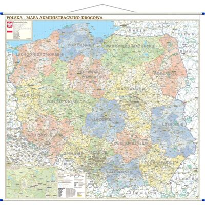 Polska administracyjno-drogowa mapa ścienna, 1:500 000, Compass Polska administracyjno-drogowa mapa ścienna, 1:500 000, Compass