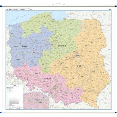 Polska. Mapa energetyczna ścienna 1:500 000 Polska. Mapa energetyczna ścienna 1:500 000