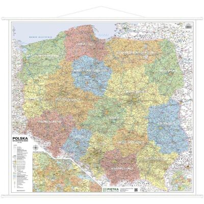 Polska. Mapa ścienna administracyjno-drogowa 1:750 000, Wersja Strong Polska. Mapa ścienna administracyjno-drogowa 1:750 000, Wersja Strong