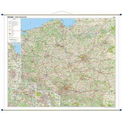 Polska. Mapa ścienna drogowa Polska. Mapa ścienna drogowa