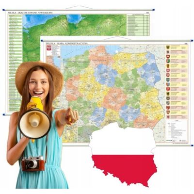 Polska mapa ścienna dwustronna fizyczno-administracyjna, ArtGlob Polska mapa ścienna dwustronna fizyczno-administracyjna, ArtGlob
