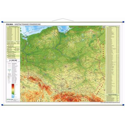 Polska. Mapa ścienna fizyczna 1:1 000 000 Polska. Mapa ścienna fizyczna 1:1 000 000