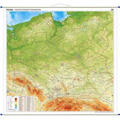 Polska. Mapa ścienna fizyczna 1:500 000 Polska. Mapa ścienna fizyczna 1:500 000