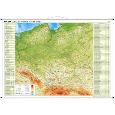 Polska. Mapa ścienna fizyczna 1:700 000 Polska. Mapa ścienna fizyczna 1:700 000
