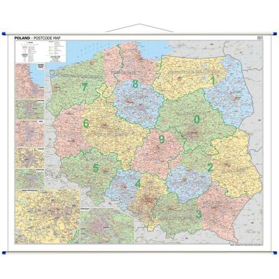 Polska. Mapa ścienna kody pocztowe 1:700 000 wersja angielska Polska. Mapa ścienna kody pocztowe 1:700 000 wersja angielska