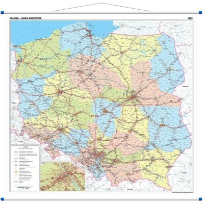 Polska. Mapa ścienna kolejowa 1:350 000 Polska. Mapa ścienna kolejowa 1:350 000