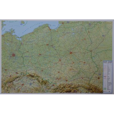 Polska mapa ścienna plastyczna 1:800 000, Global Map Polska mapa ścienna plastyczna 1:800 000, Global Map