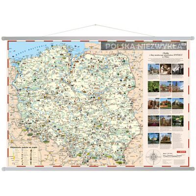 Polska niezwykła. Ścienna mapa drogowa Polski Polska niezwykła. Ścienna mapa drogowa Polski