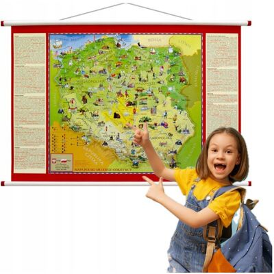 Polska. Polska młodego odkrywcy. Mapa ścienna midi dla dzieci Polska. Polska młodego odkrywcy. Mapa ścienna midi dla dzieci