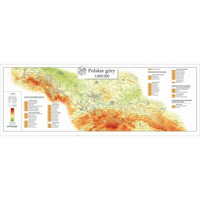 Polskie góry. Mapa ścienna 1:800 000 Polskie góry. Mapa ścienna 1:800 000