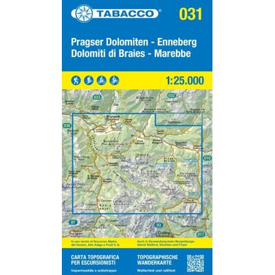 Pragser Dolomiten - Enneberg / Dolomiti di Braies - Marebbe. Wodoodporna mapa turystyczna 1:25 000 Pragser Dolomiten - Enneberg / Dolomiti di Braies - Marebbe. Wodoodporna mapa turystyczna 1:25 000
