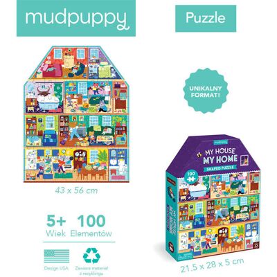 Puzzle podłogowe, Mudpuppy, Mój dom, 100 el. Puzzle podłogowe, Mudpuppy, Mój dom, 100 el.