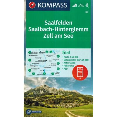 Saalfelden, Saalbach-Hinterglemm, Zell am See. Wodoodporna mapa turystyczna 30 Saalfelden, Saalbach-Hinterglemm, Zell am See. Wodoodporna mapa turystyczna 30