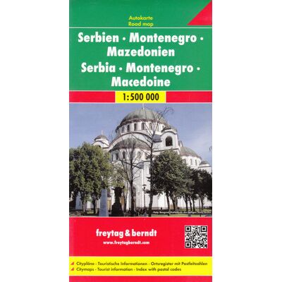 Serbia, Czarnogóra, Macedonia. Mapa 1:500 000 Serbia, Czarnogóra, Macedonia. Mapa 1:500 000