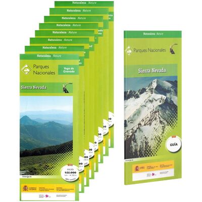 Sierra Nevada 1:25 000. Zestaw: mapa turystyczna x 8 + przewodnik Sierra Nevada 1:25 000. Zestaw: mapa turystyczna x 8 + przewodnik