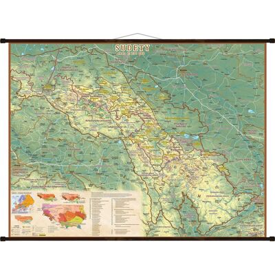 Sudety mapa ścienna, 1:230 000, Compass Sudety mapa ścienna, 1:230 000, Compass