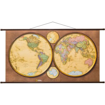 Świat, dwie półkule. Mapa ścienna 1:37 330 000, National Geographic Świat, dwie półkule. Mapa ścienna 1:37 330 000, National Geographic